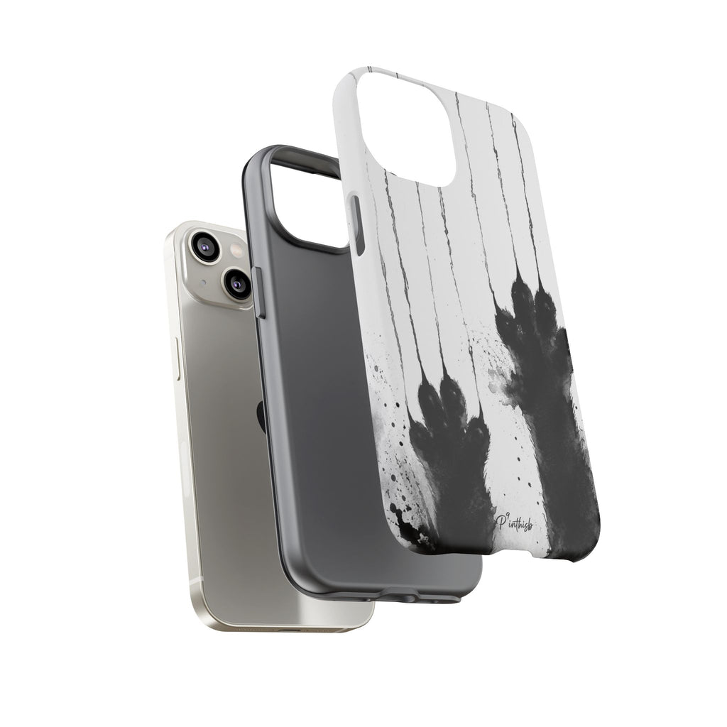 Black Ink Paw Print Tough Case