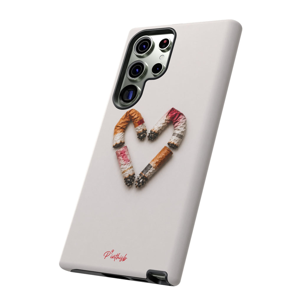 Cigarette Butts Heart Tough Case