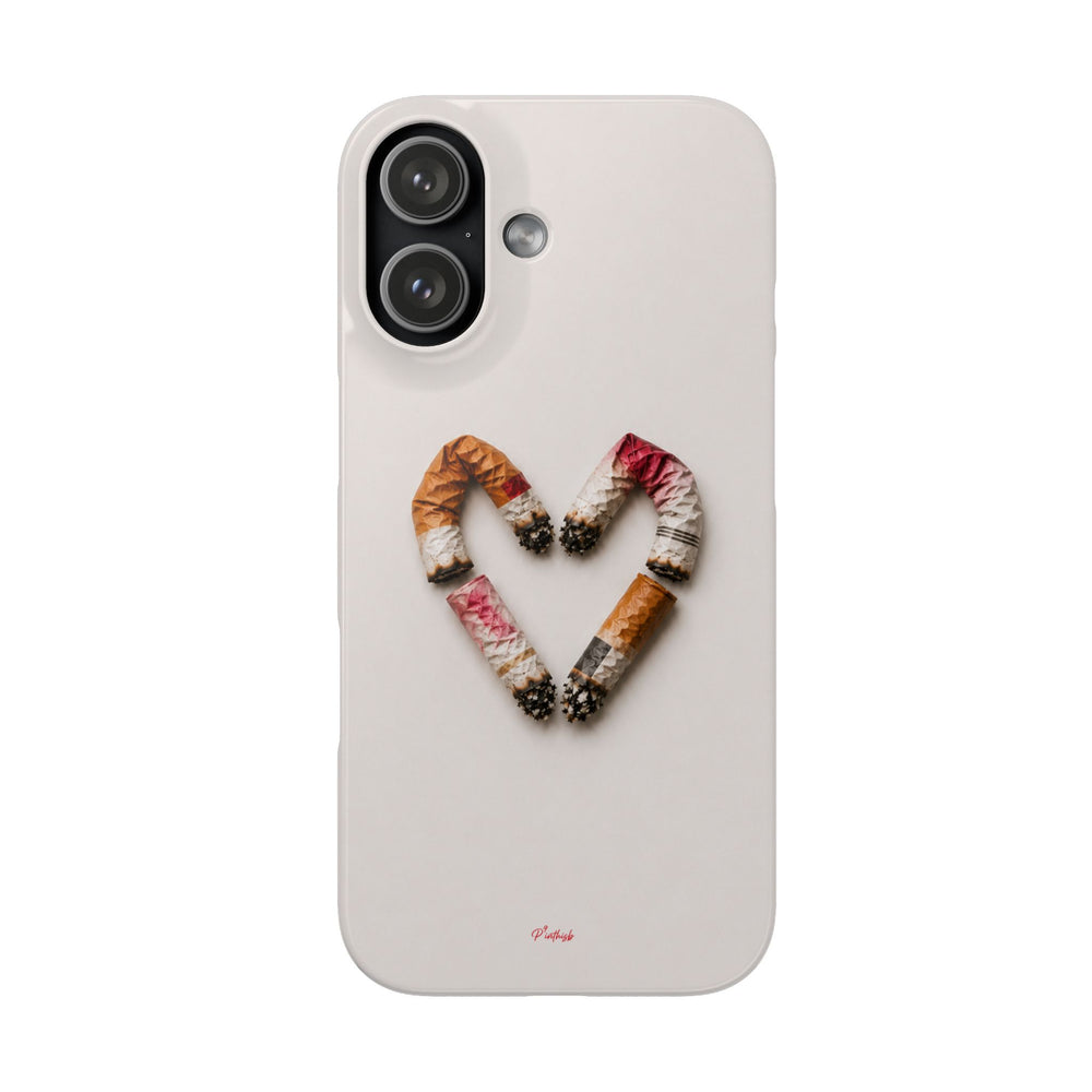 Cigarette Butts Heart Snap Case