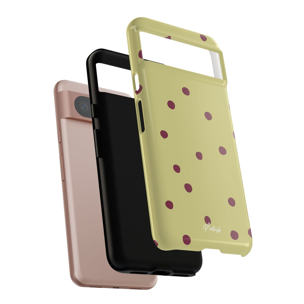 Yellow & Burgundy Polka Dot Tough Phone Case