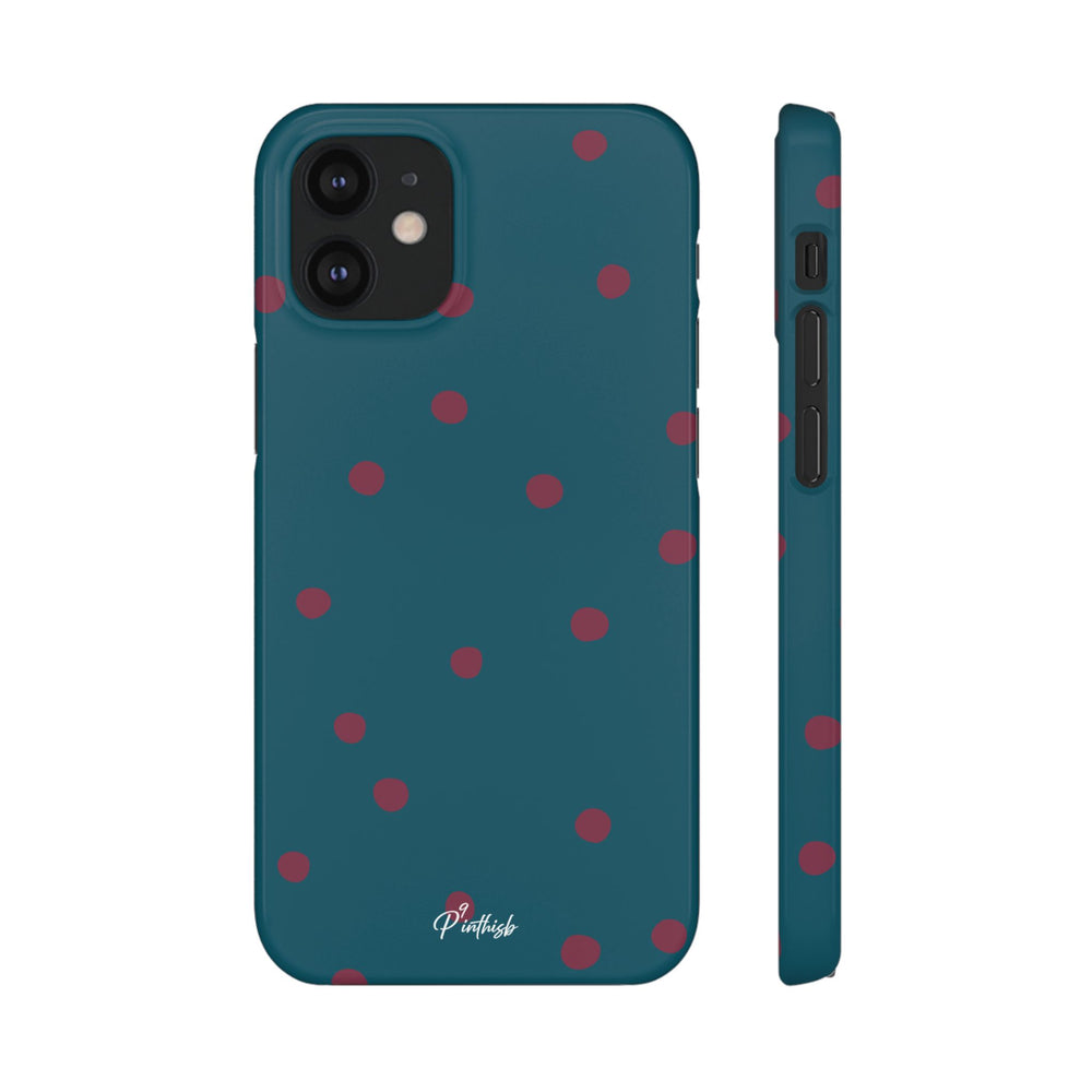 Teal & Burgundy Polka Dot Snap Phone Case