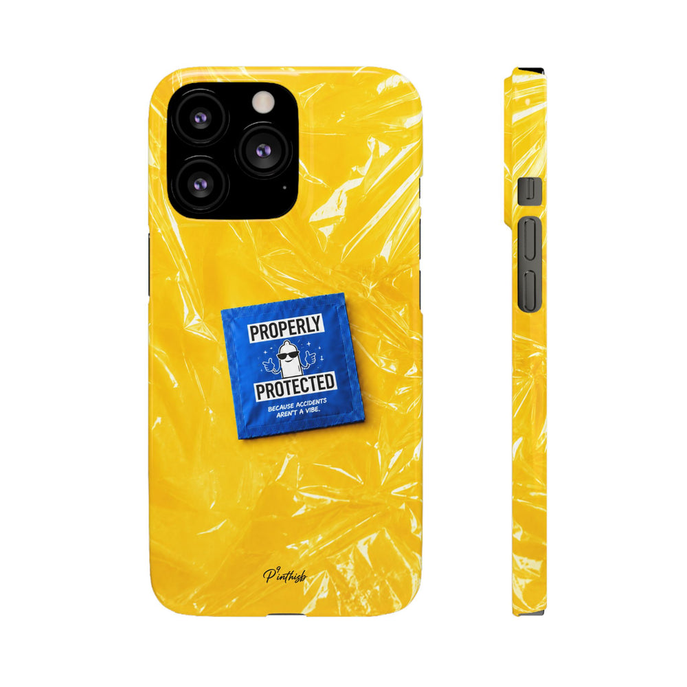 "Properly Protected" Graphic Snap Phone Case