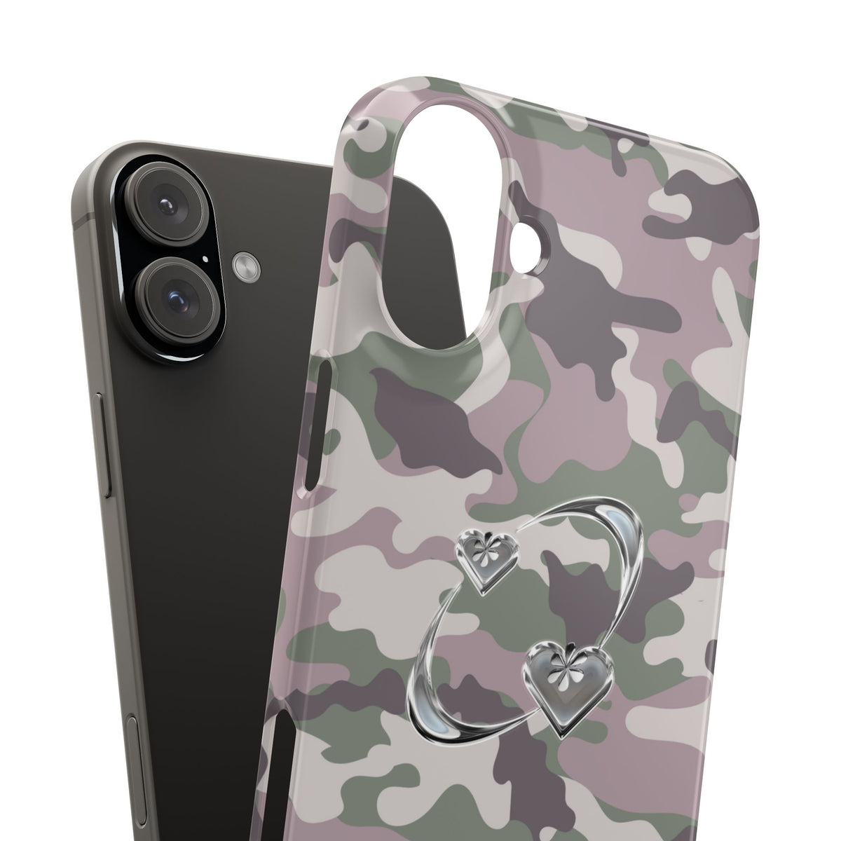 Camouflage Heart Snap Phone Case