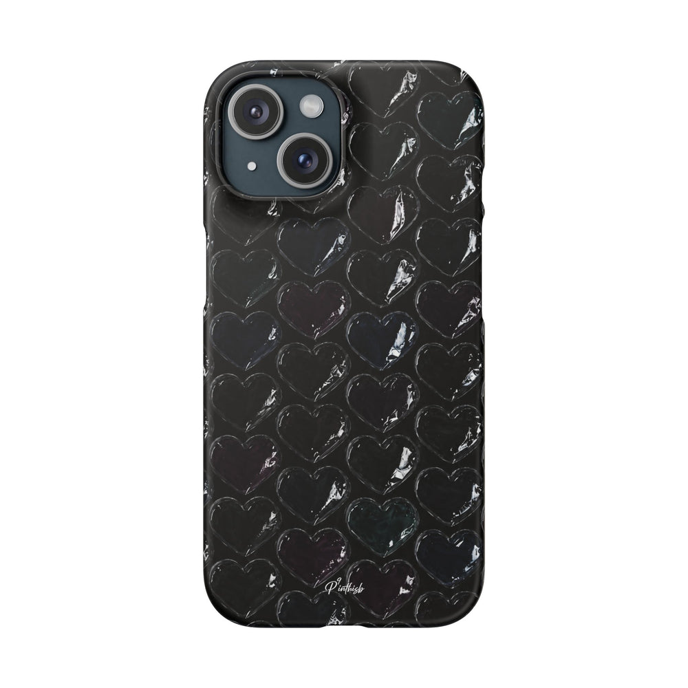 Black Pop Hearts Snap Case