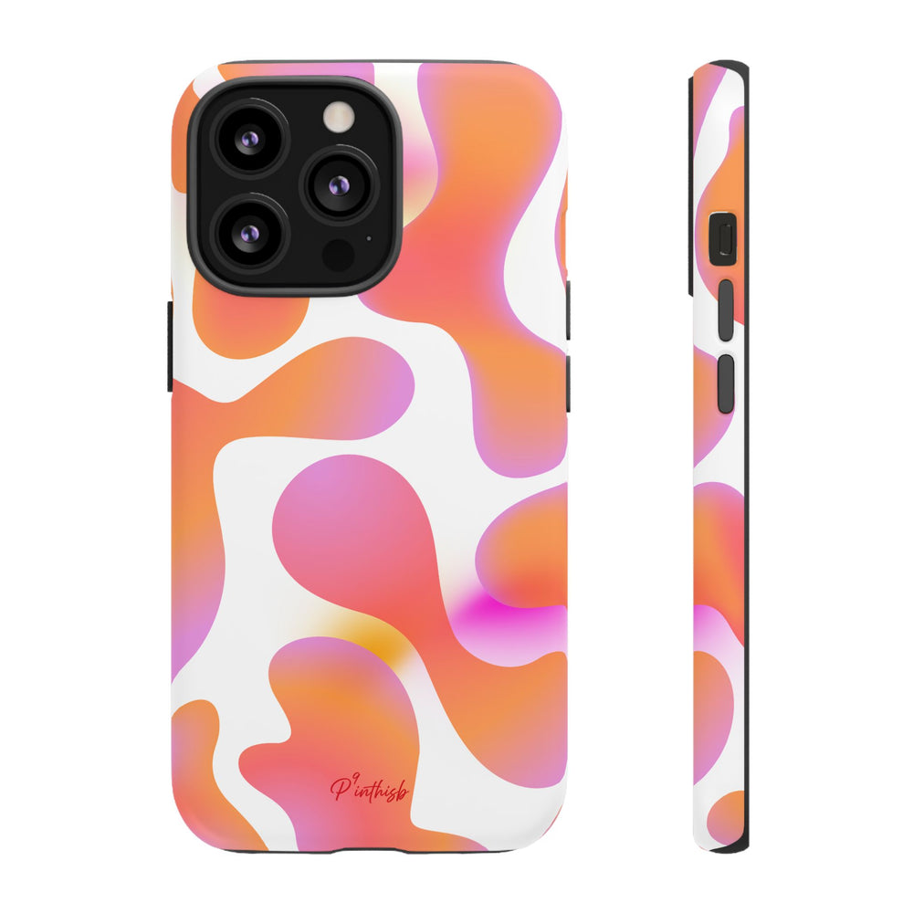 Abstract Orange Pink Camouflage Tough Phone Case