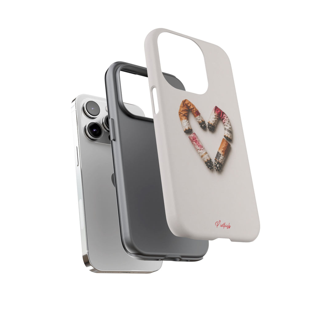 Cigarette Butts Heart Tough Case