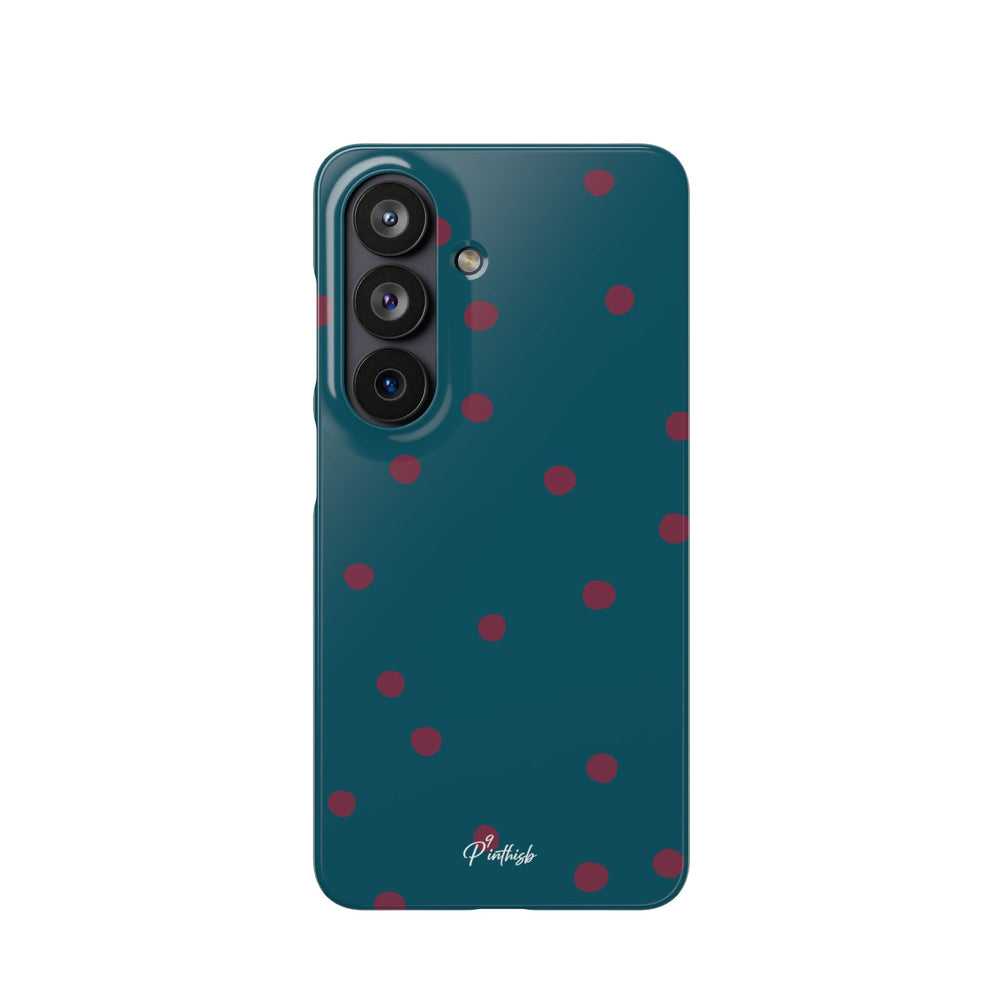 Teal & Burgundy Polka Dot Snap Phone Case
