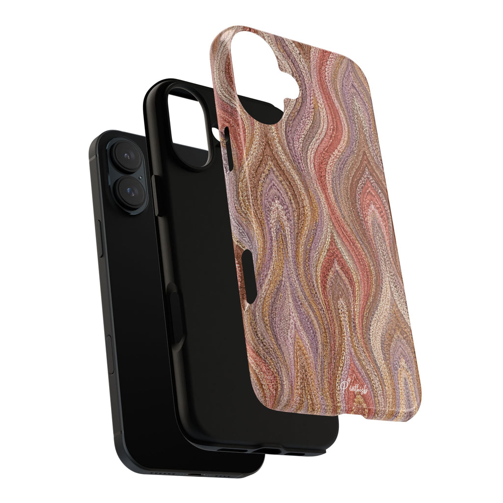 Wavy Peach & Mauve Tough Case