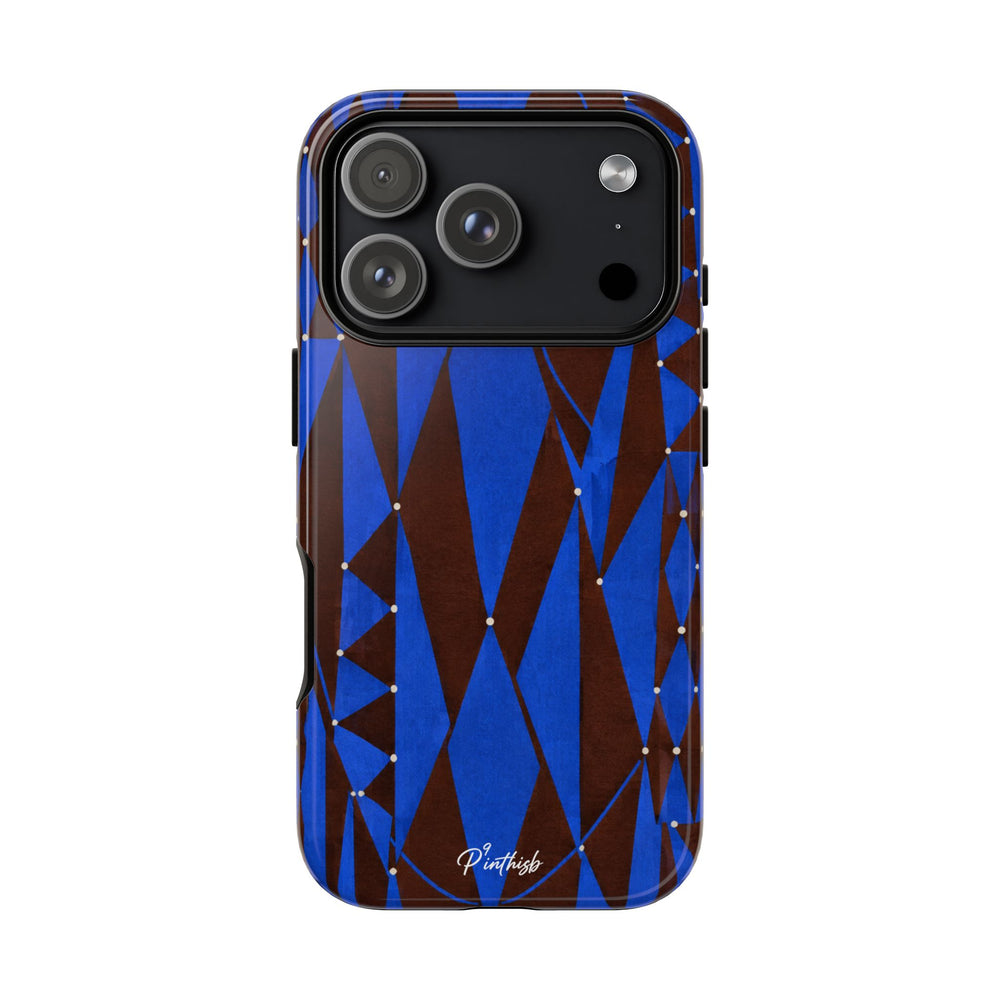 Geometric Blue Diamond Tough Phone Case