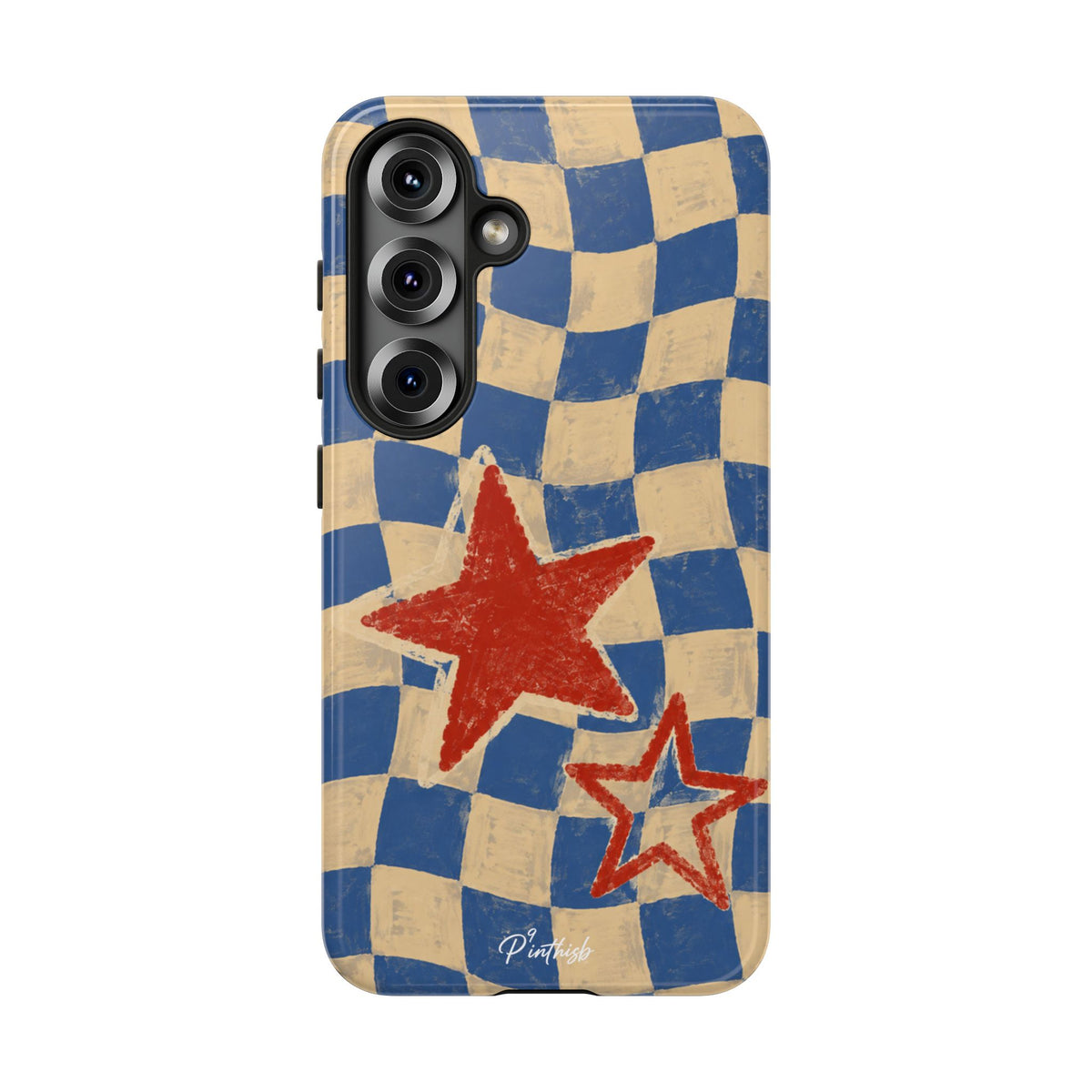 Blue & Cream Retro Star Phone Case