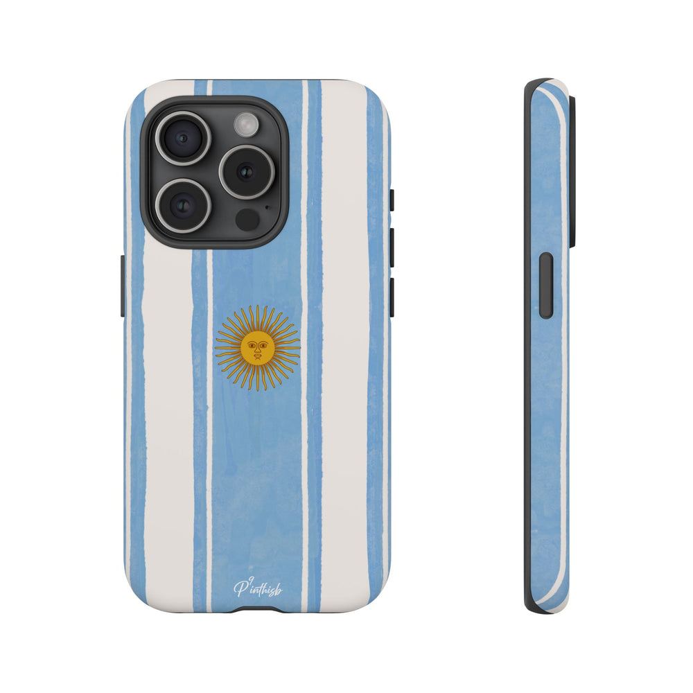 Argentina Flag Tough Phone Case – Blue White Striped Sun Protector