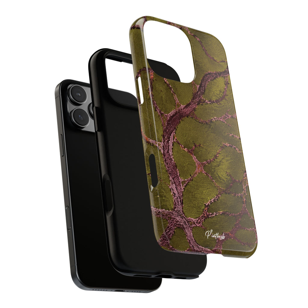 Olive & Rose Gold Tree Pattern Phone Case