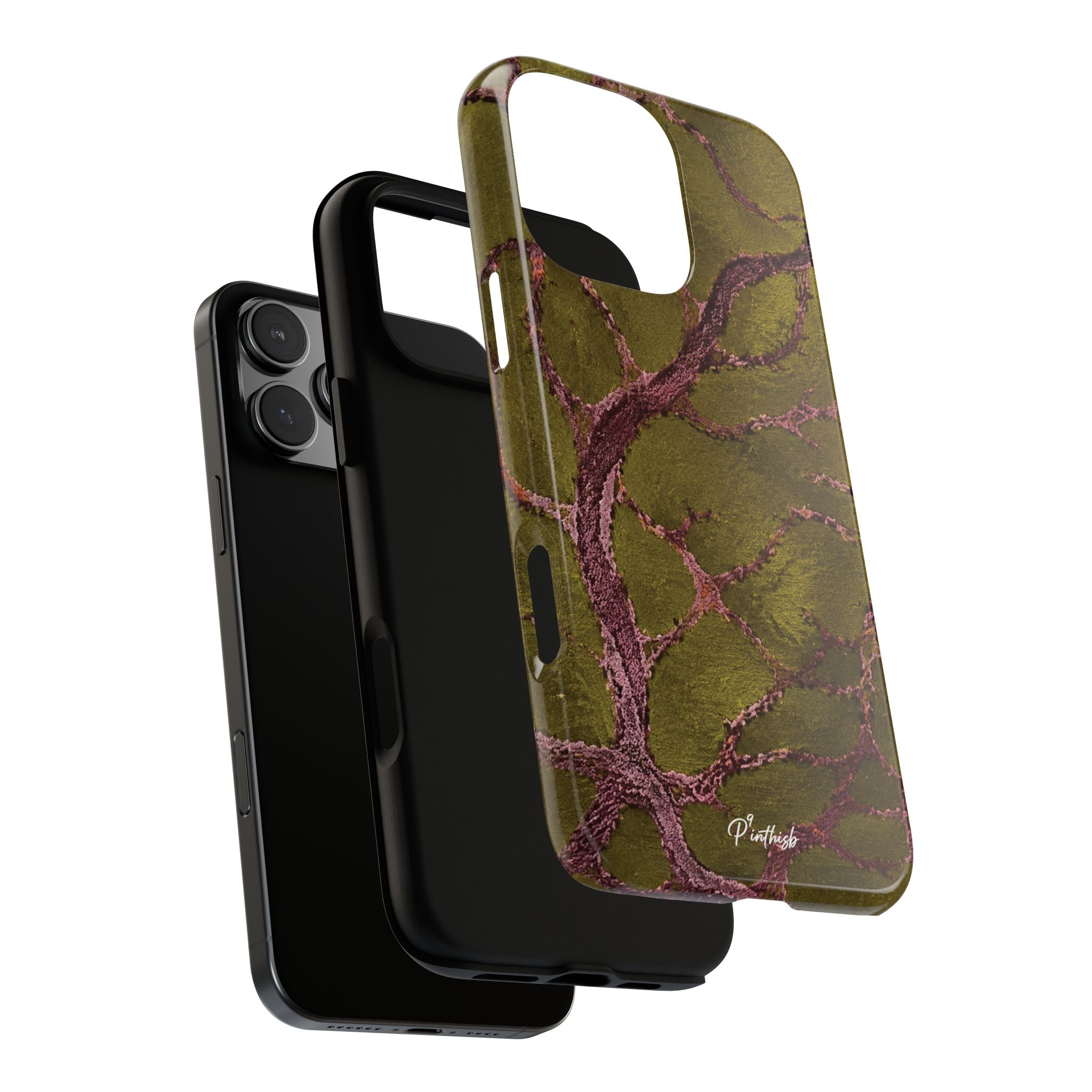 Olive & Rose Gold Tree Pattern Phone Case