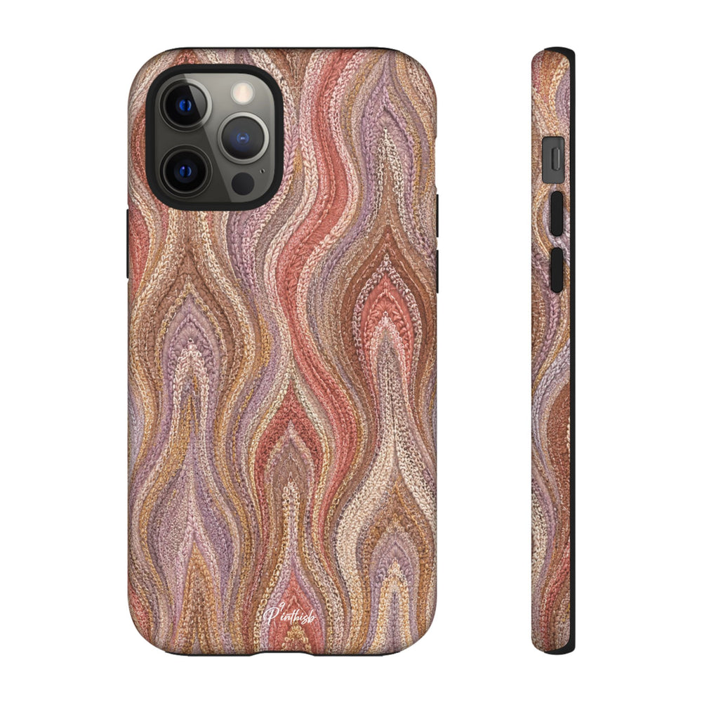 Wavy Peach & Mauve Tough Case