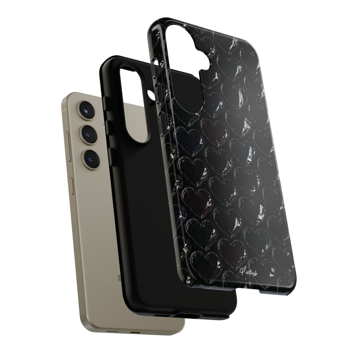 Black Pop Hearts Tough Case