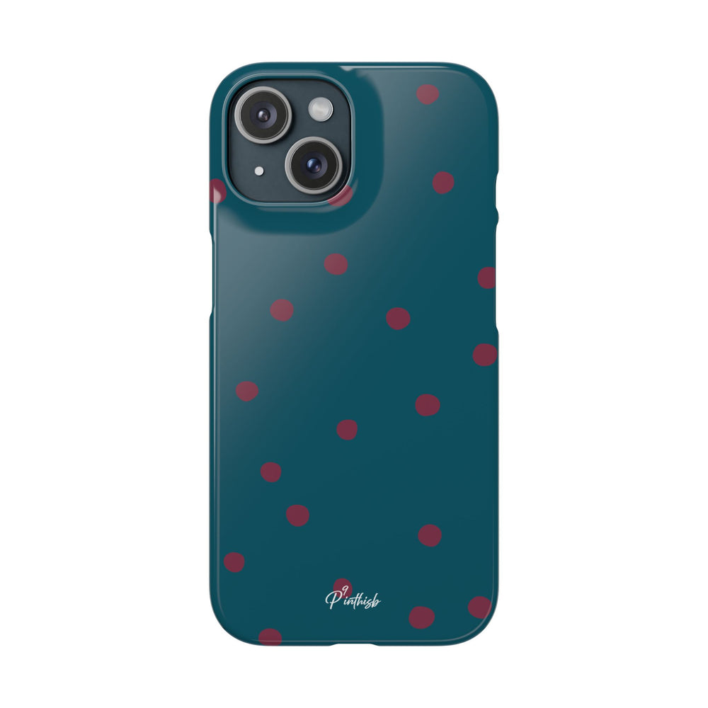 Teal & Burgundy Polka Dot Snap Phone Case