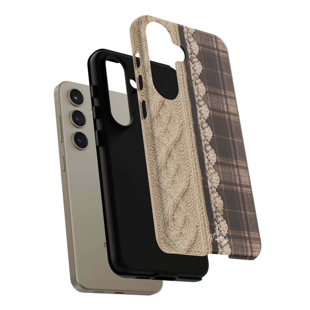 Cozy Plaid Knit Tough Phone Case