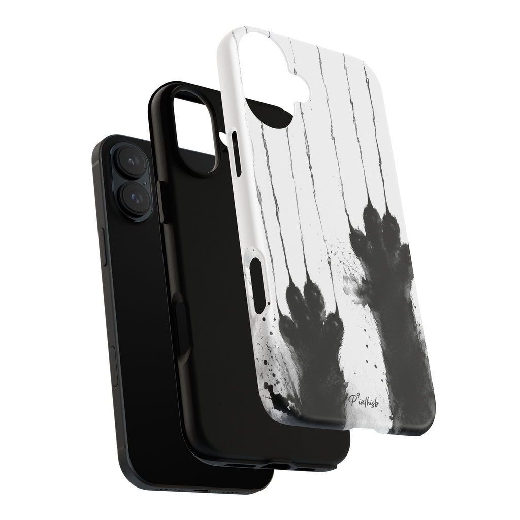 Black Ink Paw Print Tough Case
