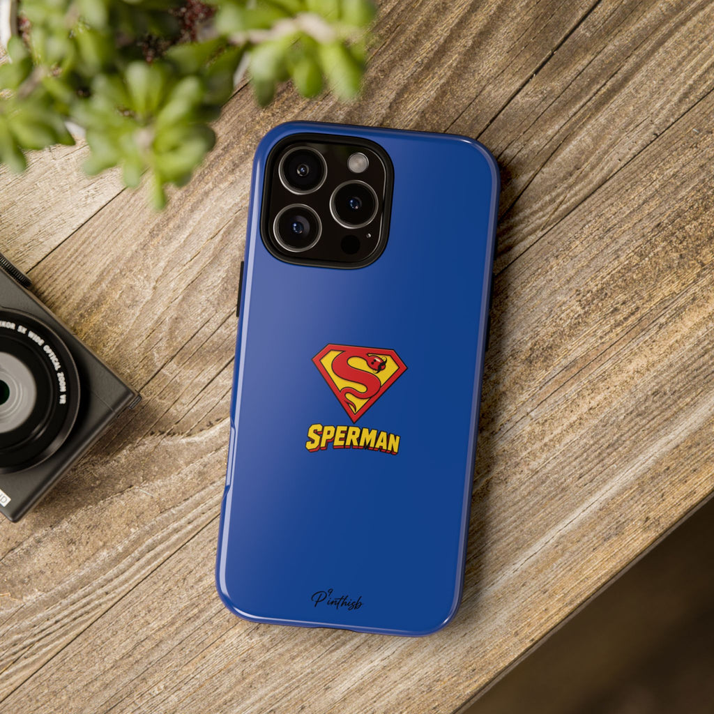 "SPERMAN" Parody Logo Tough Phone Case