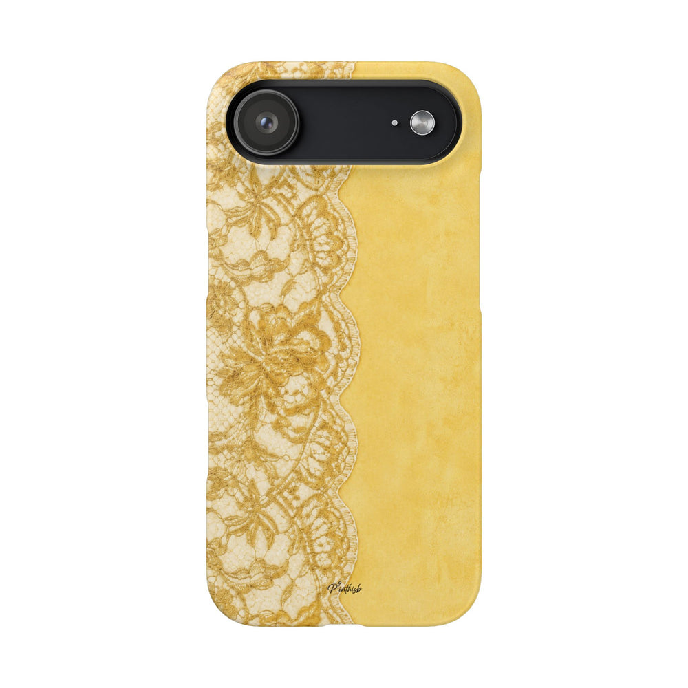 Yellow Vintage Lace Snap Case