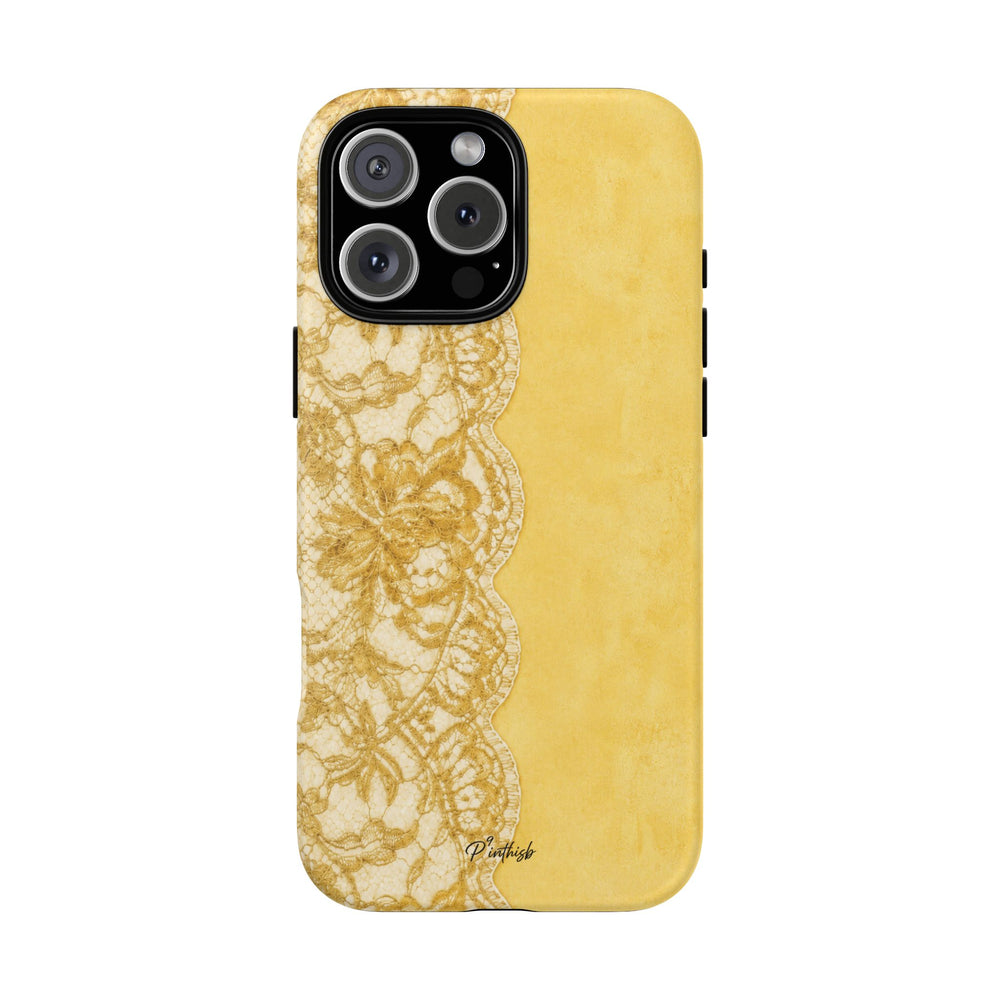 Yellow Vintage Lace Tough Case