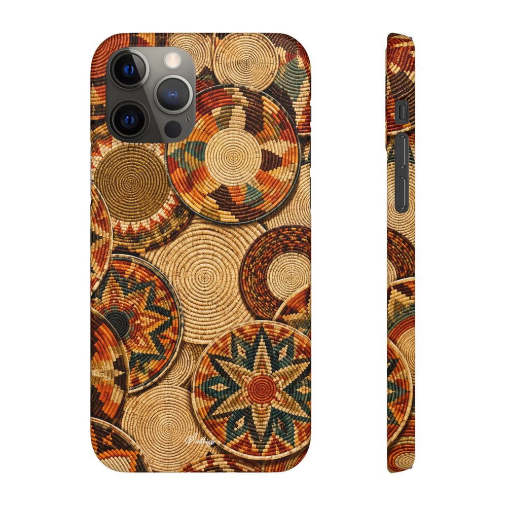 Bohemian Woven Basket Pattern Snap Case