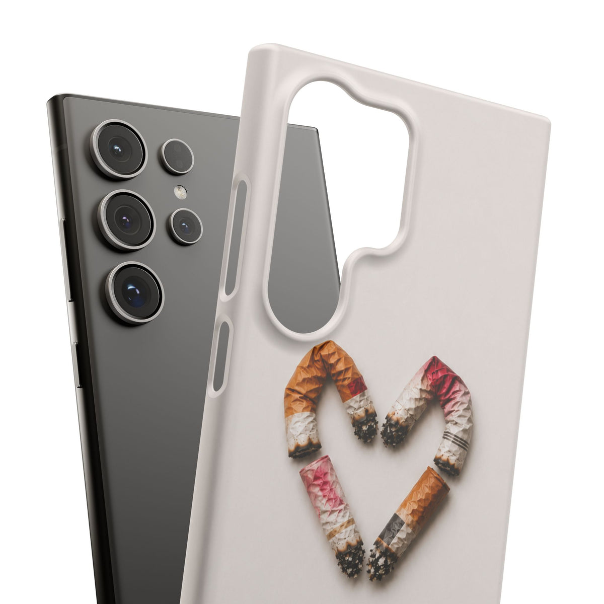 Cigarette Butts Heart Snap Case