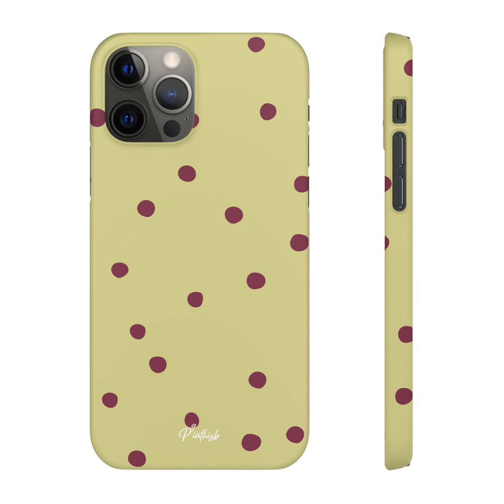 Yellow & Burgundy Polka Dot Snap Phone Case