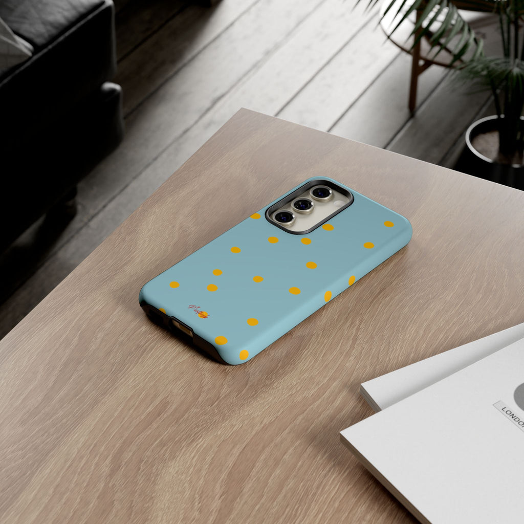Blue & Yellow Polka Dot Tough Phone Case
