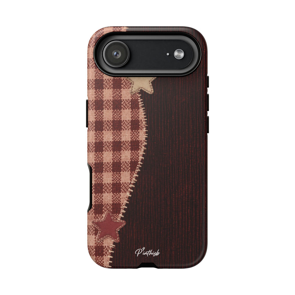 Rustic Plaid Stars Phone Case
