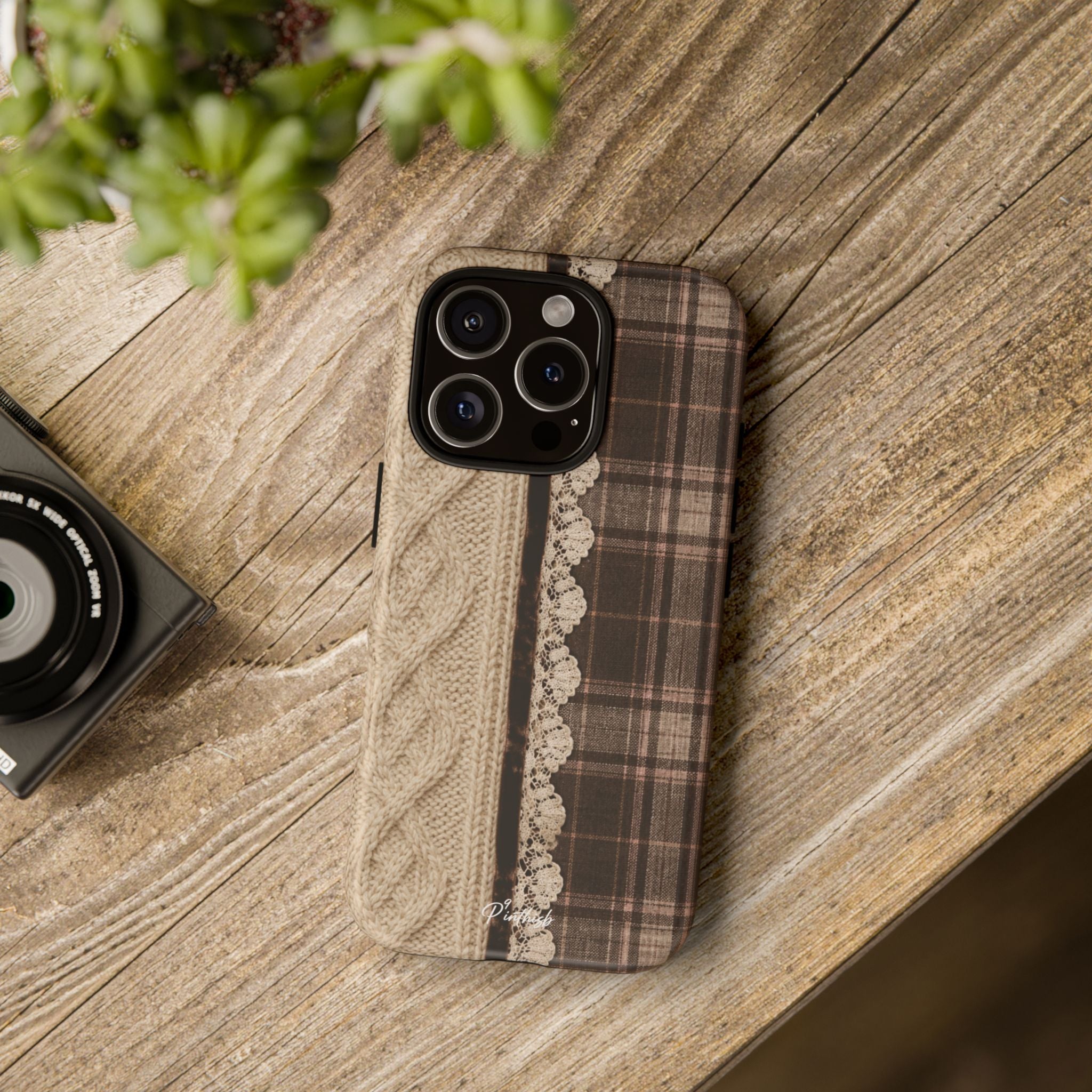 Cozy Plaid Knit Tough Phone Case