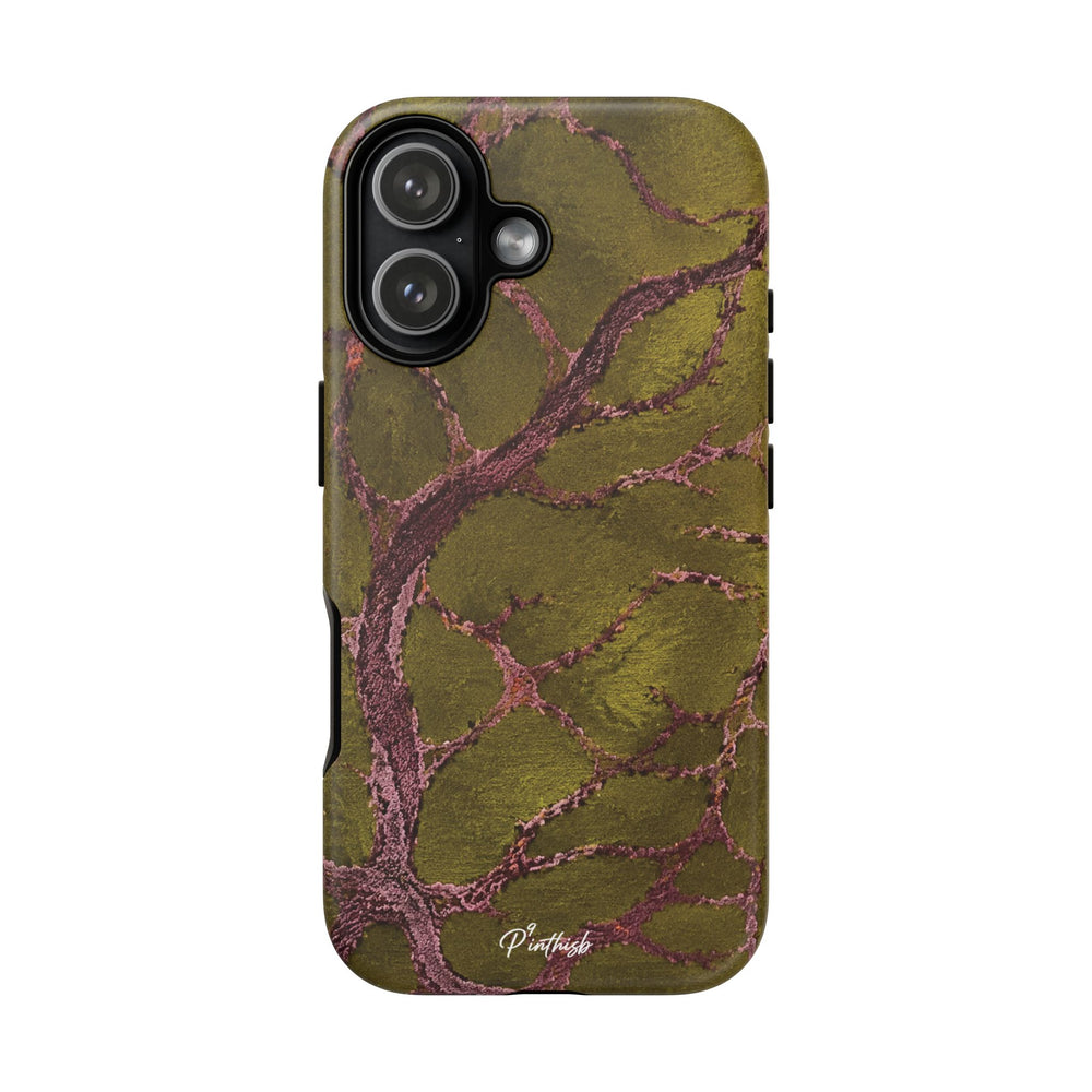 Olive & Rose Gold Tree Pattern Phone Case