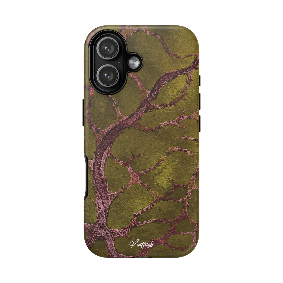 Olive & Rose Gold Tree Pattern Phone Case