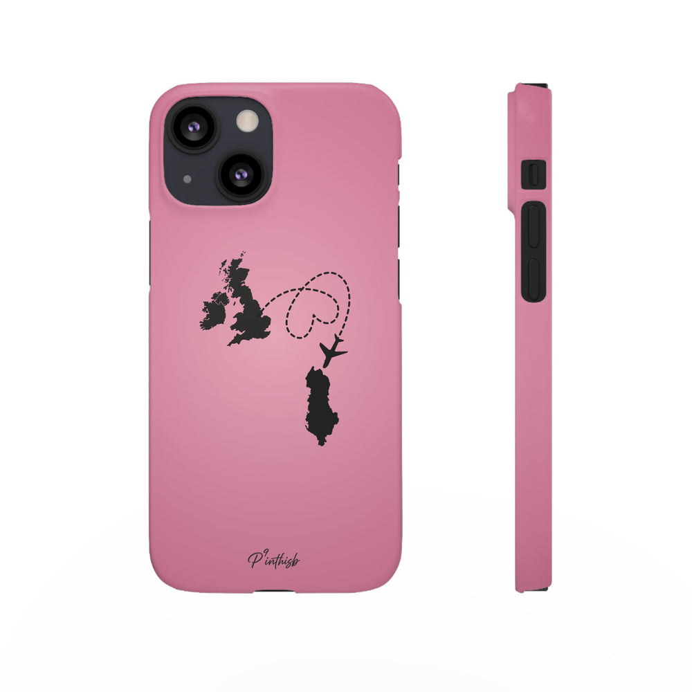 UK to Albania Pink Snap Phone Case