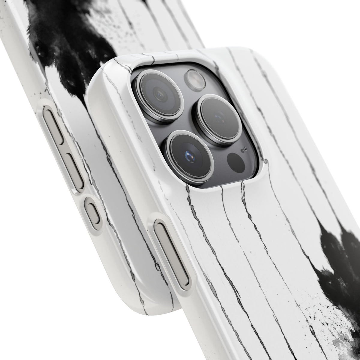 Black Ink Paw Print Snap Case