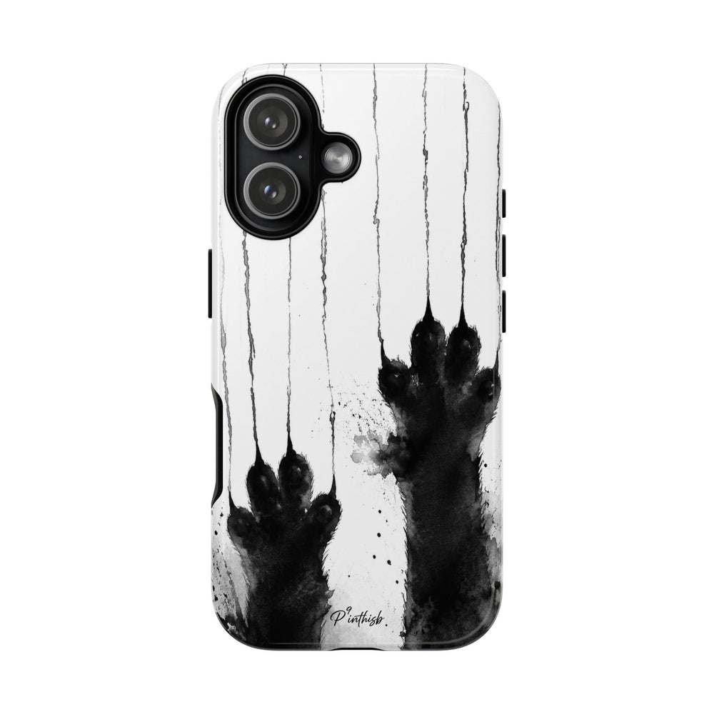 Black Ink Paw Print Tough Case