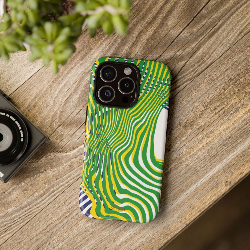 Abstract Green Wave Phone Case