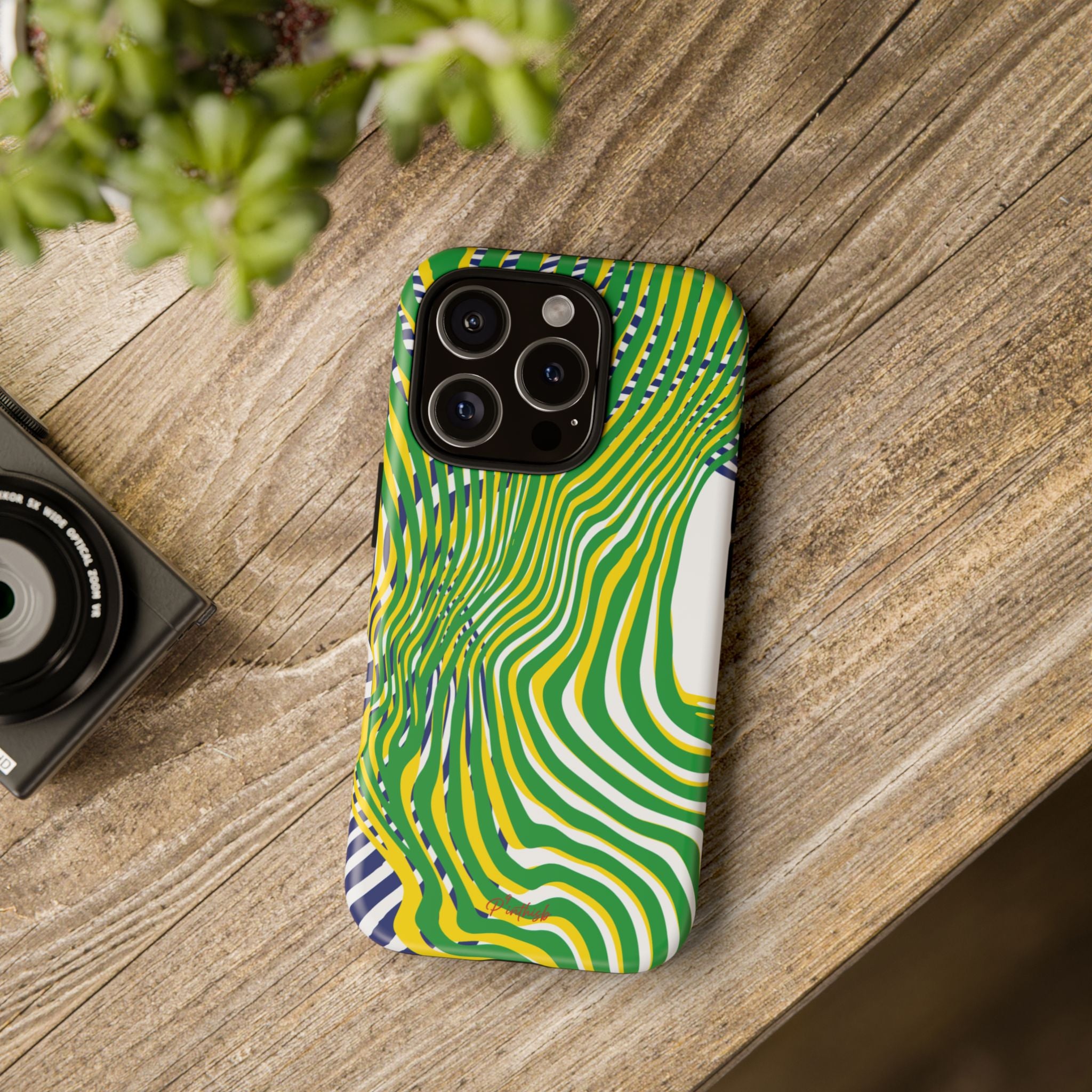 Abstract Green Wave Phone Case