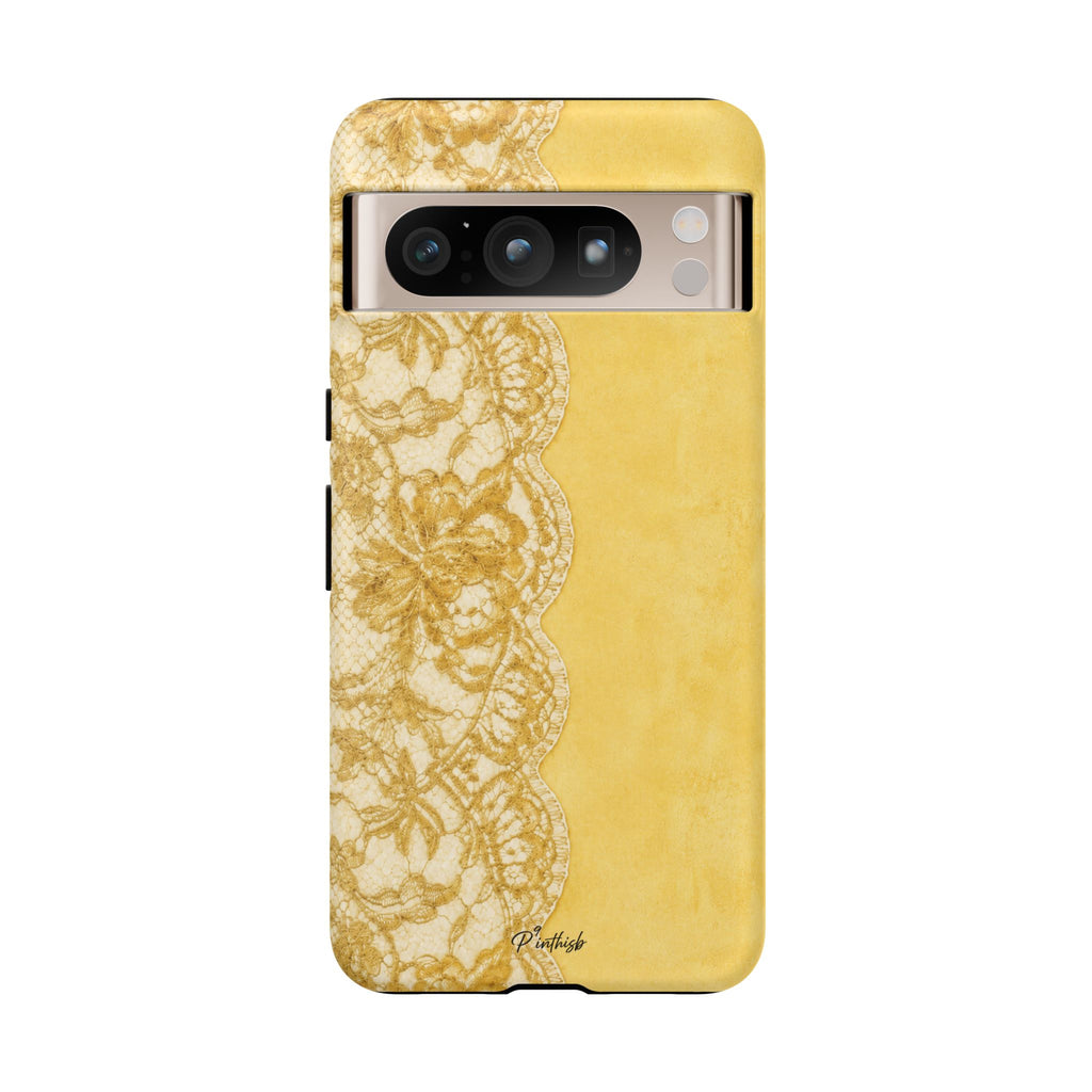 Yellow Vintage Lace Tough Case