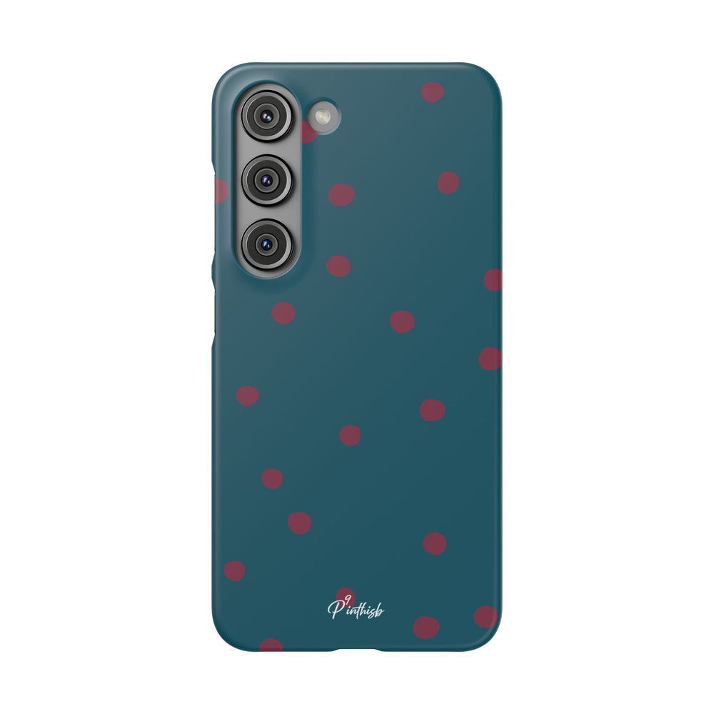 Teal & Burgundy Polka Dot Snap Phone Case
