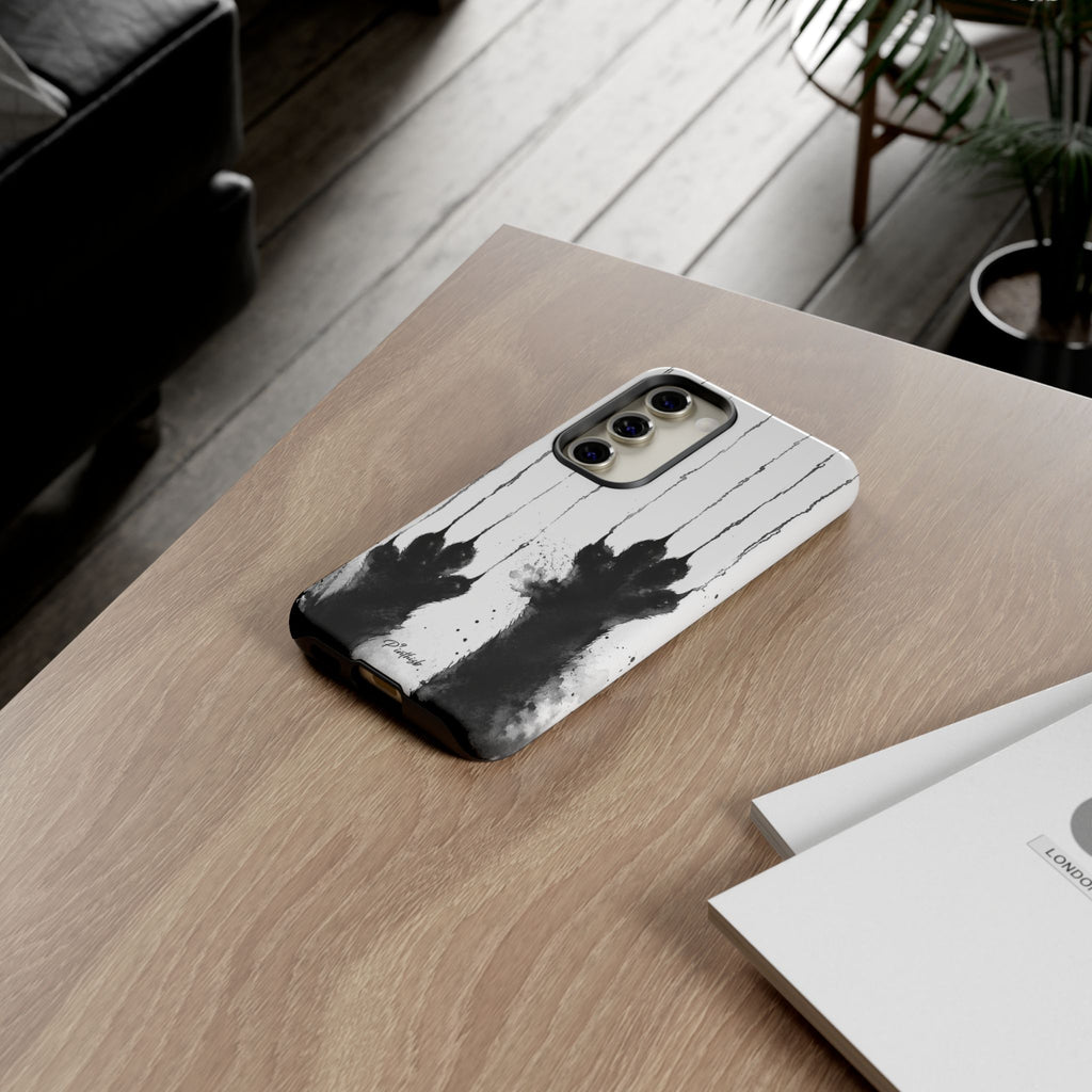 Black Ink Paw Print Tough Case