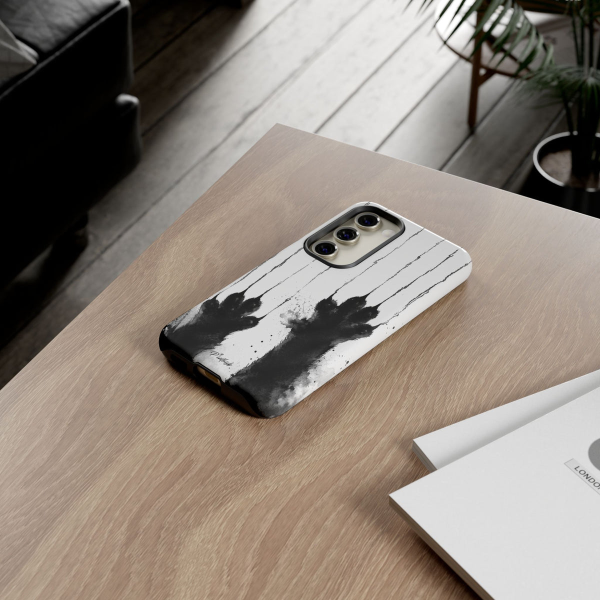Black Ink Paw Print Tough Case