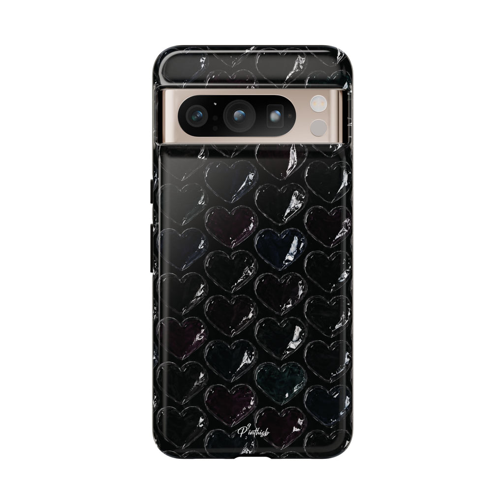 Black Pop Hearts Tough Case