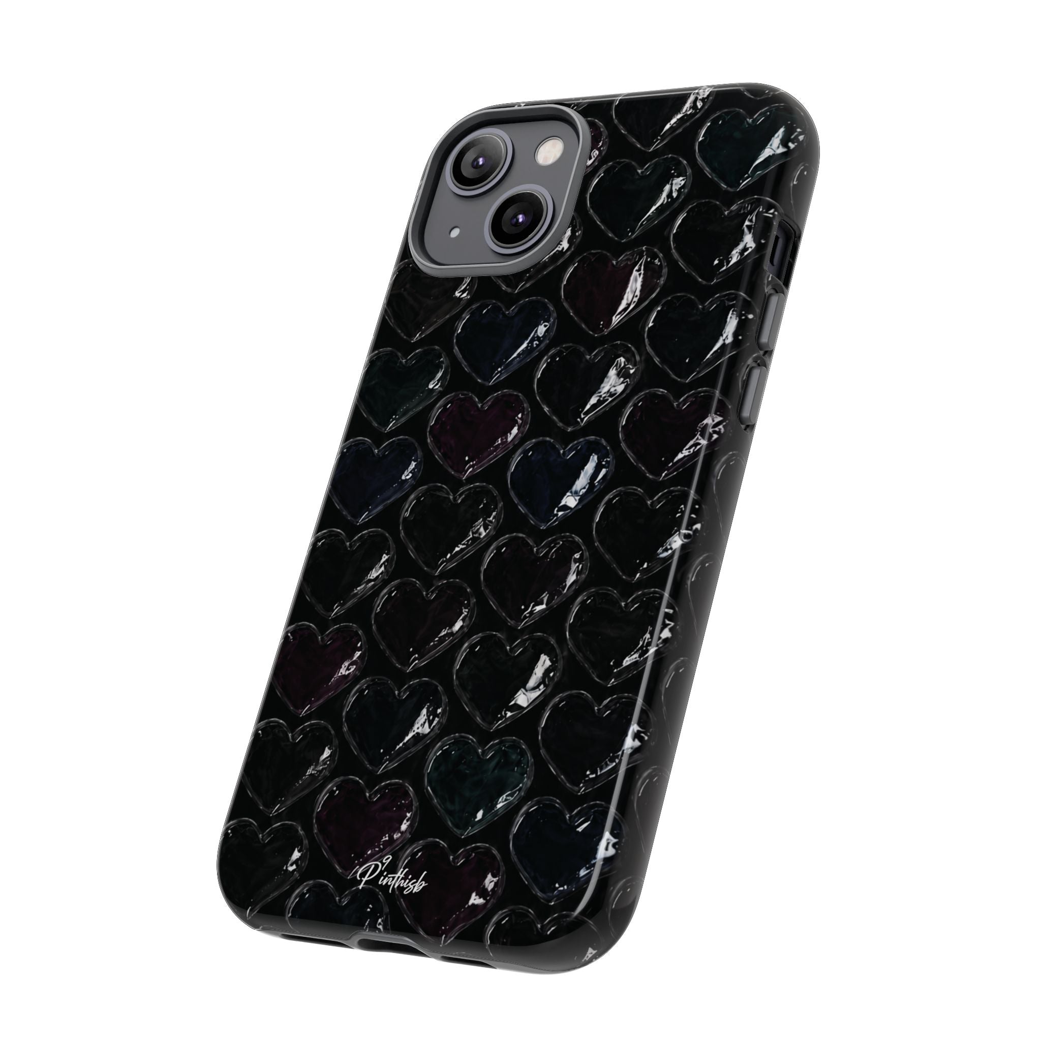 Black Pop Hearts Tough Case