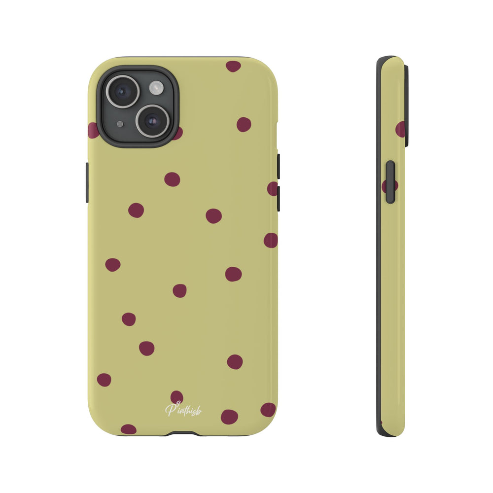 Yellow & Burgundy Polka Dot Tough Phone Case