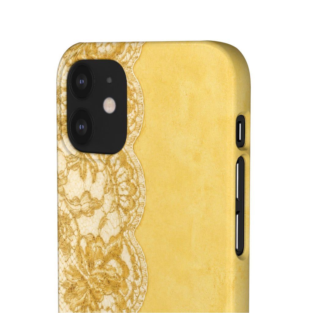 Yellow Vintage Lace Snap Case