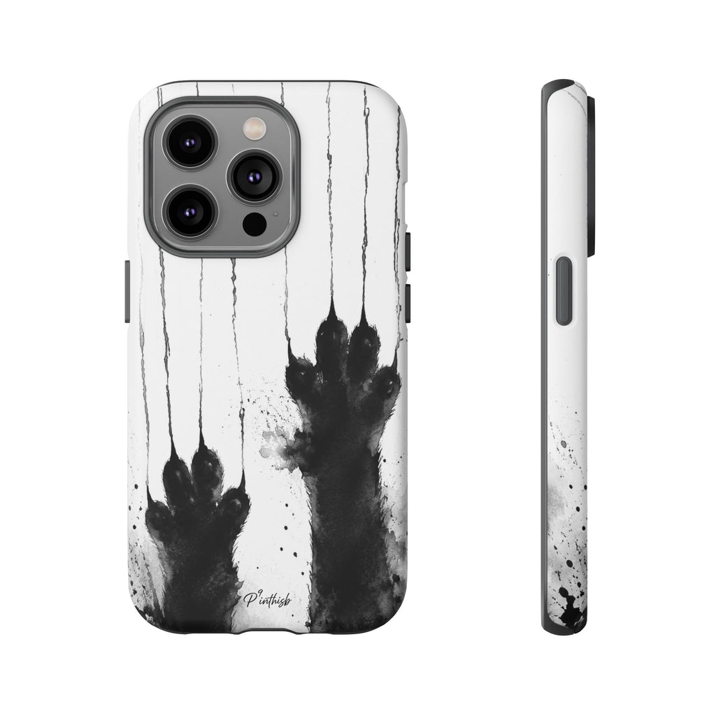 Black Ink Paw Print Tough Case