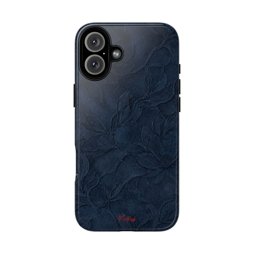 Navy Floral Textured Tough Case