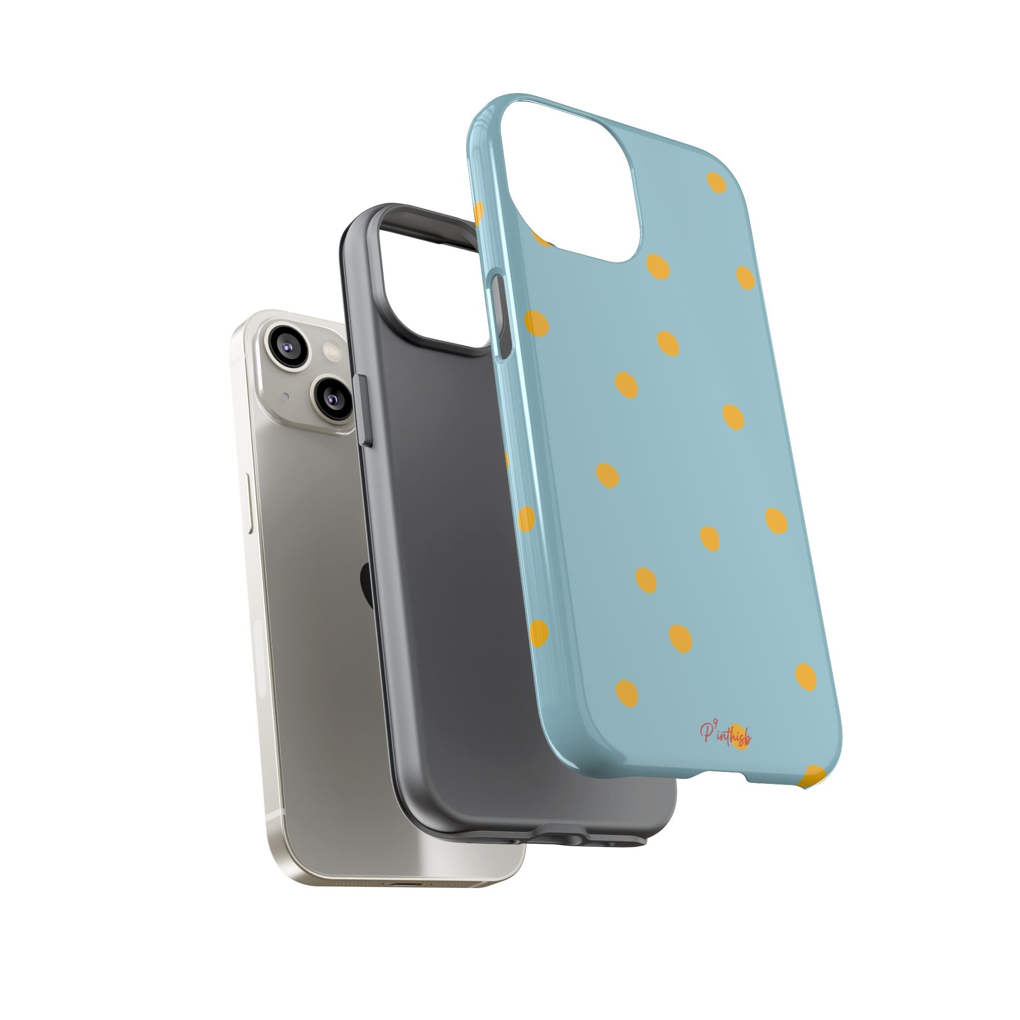 Blue & Yellow Polka Dot Tough Phone Case