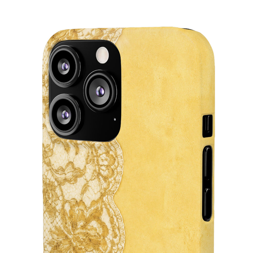 Yellow Vintage Lace Snap Case